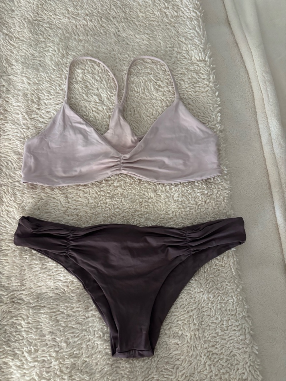 l*space Two-Tone Bikini Set in Light Mauve and Plum